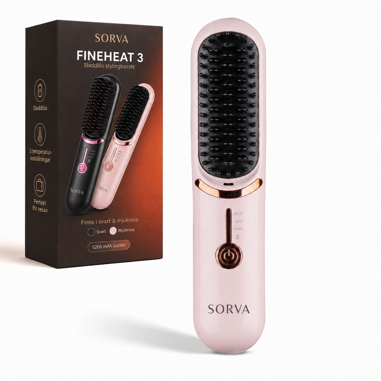 Sorva FineHeat 3™ | Sladdlös stylingborste