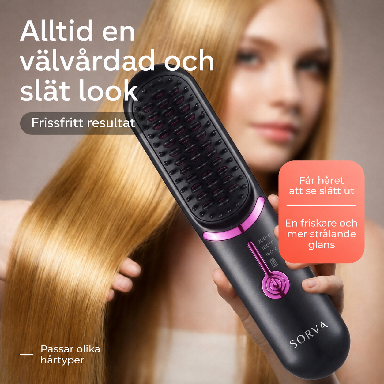 Sorva FineHeat 3™ | Sladdlös stylingborste