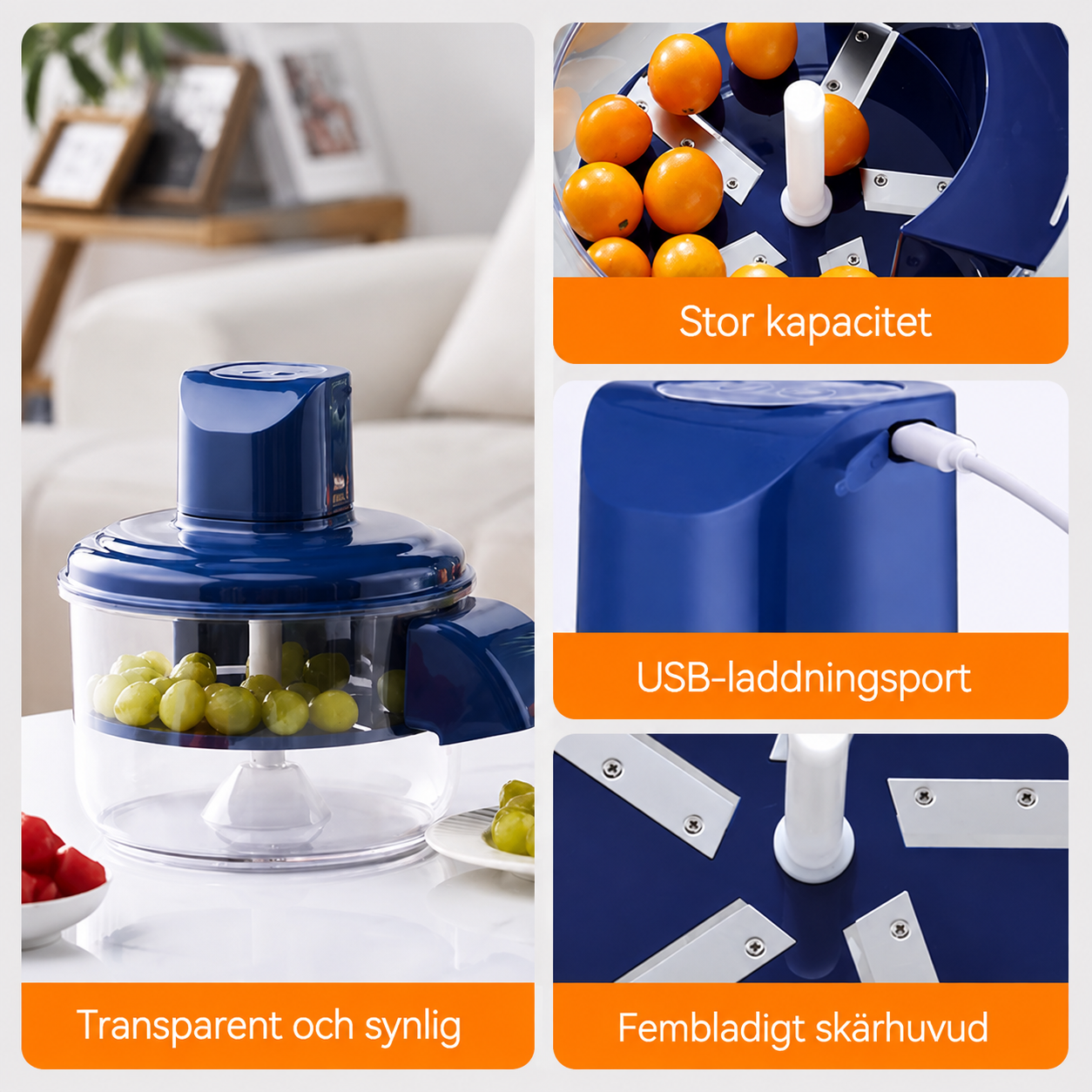 ✨ 50 % RABATT! 🍇🧄 Genomskinlig elektrisk frukt- och grönsaksskalare