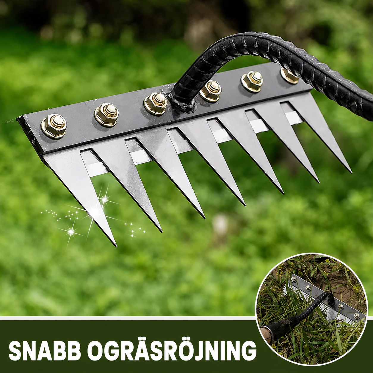 🌿 50 % RABATT NU! 🧤 Ogräsräfsa med 5/6/7/8 kolstålständer – slitstark, ergonomiskt grepp och effektiv ogräsrensning 🌱