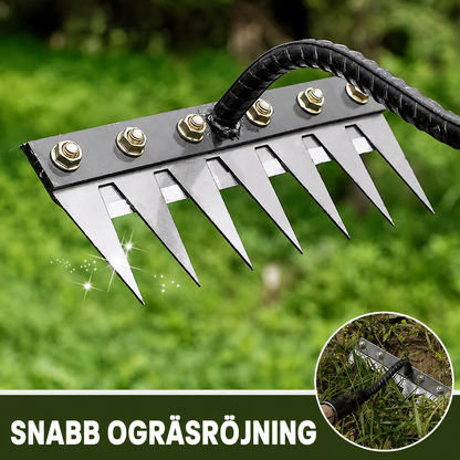 🌿 50 % RABATT NU! 🧤 Ogräsräfsa med 5/6/7/8 kolstålständer – slitstark, ergonomiskt grepp och effektiv ogräsrensning 🌱