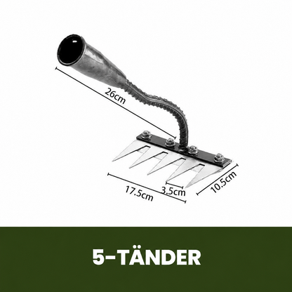 🌿 50 % RABATT NU! 🧤 Ogräsräfsa med 5/6/7/8 kolstålständer – slitstark, ergonomiskt grepp och effektiv ogräsrensning 🌱