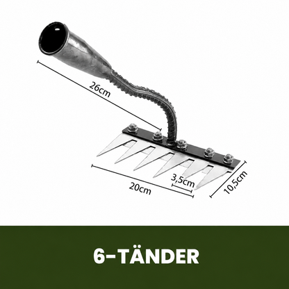 🌿 50 % RABATT NU! 🧤 Ogräsräfsa med 5/6/7/8 kolstålständer – slitstark, ergonomiskt grepp och effektiv ogräsrensning 🌱