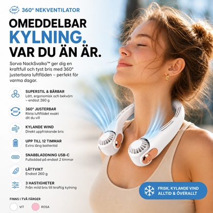 ❄️ Nackfläkt med luftkonditionering – ultratyst personlig svalka för sommaren