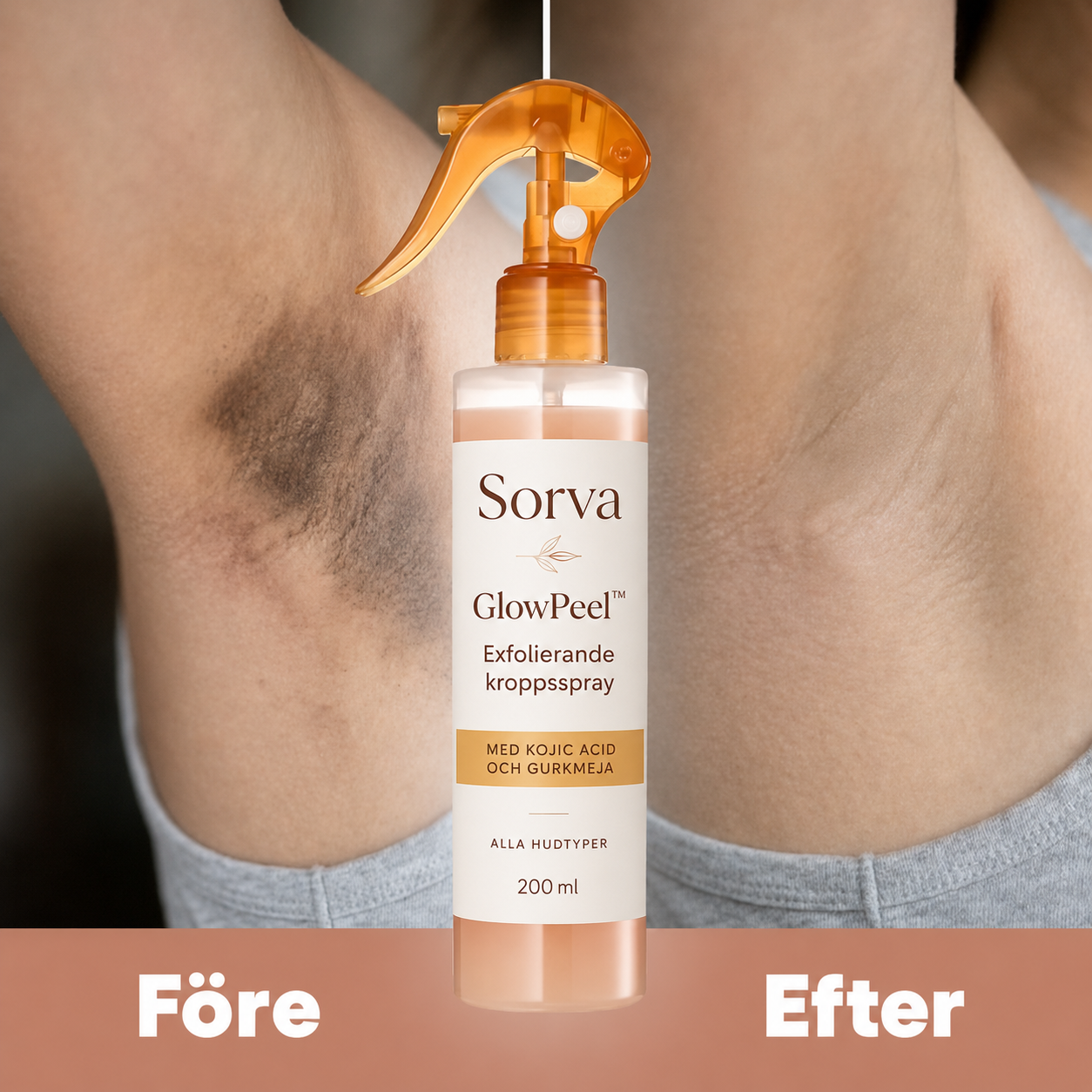 Sorva GlowPeel™ | Exfolierande kroppsspray för mjukare och jämnare hud