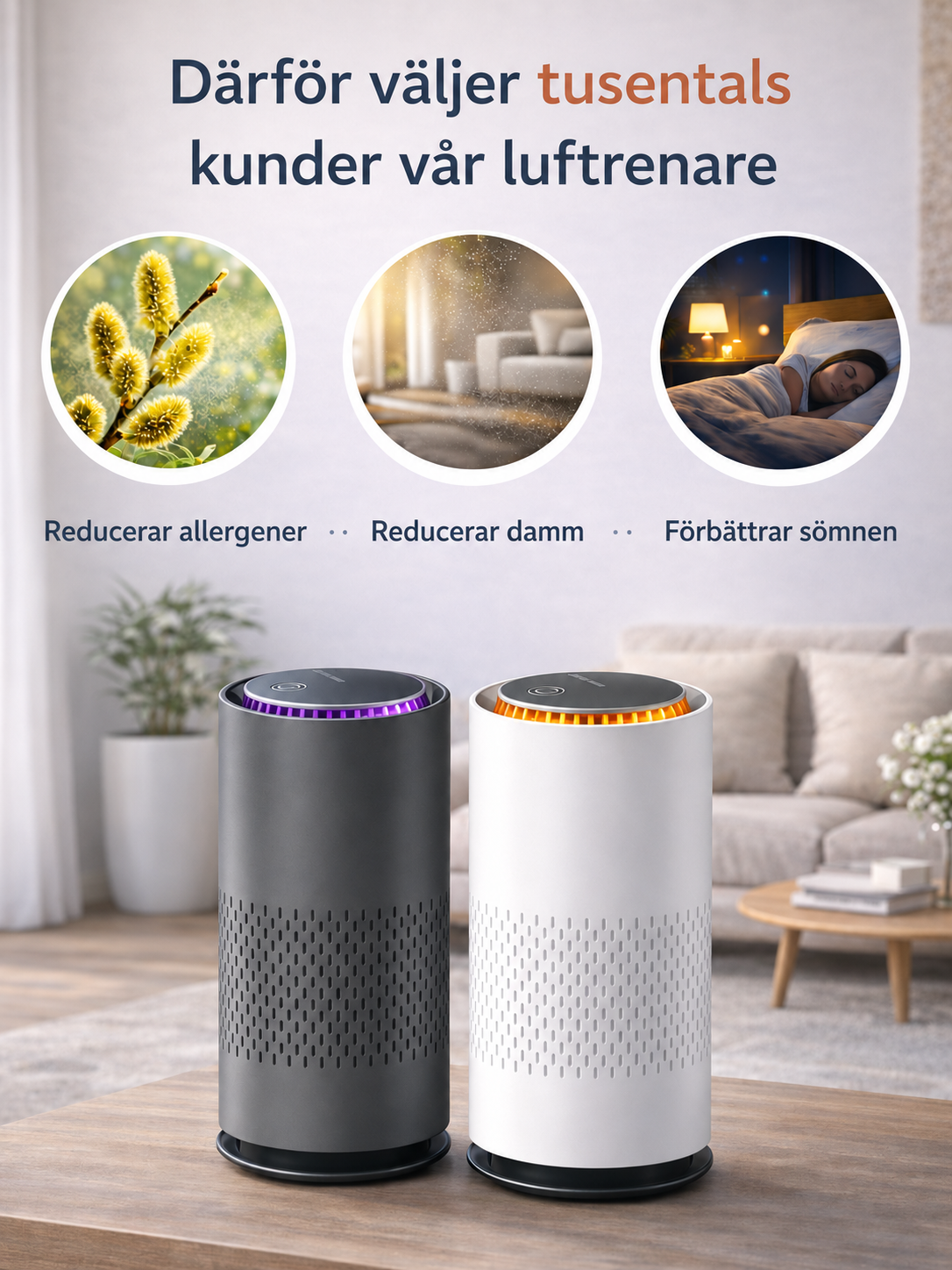Sorva AirPure™ – kompakt luftrenare för fräschare luft 🌿