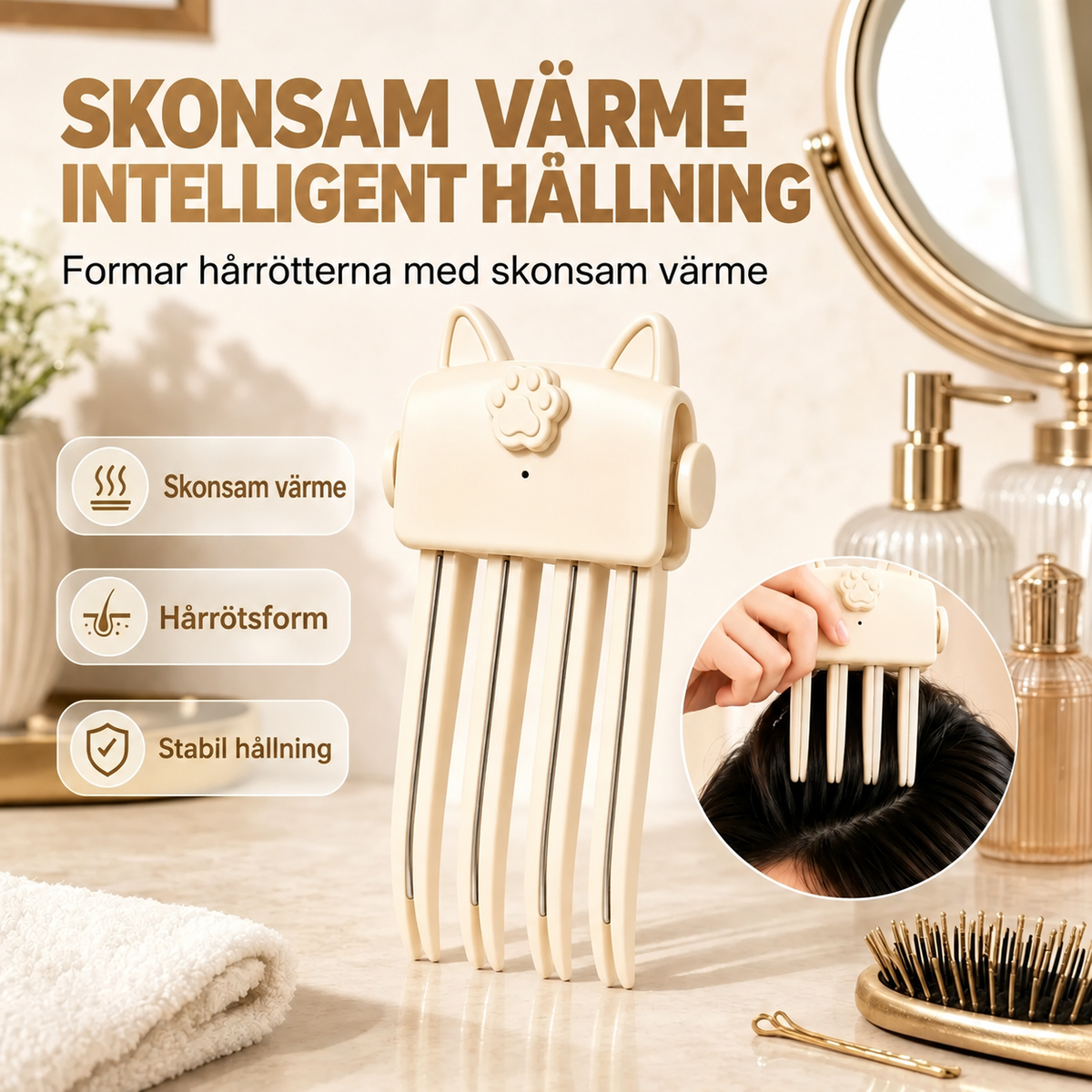 🔥 50% RABATT 🔥 Över 50 000 sålda! 🪮 Volymklämma för hårrötterna – omedelbar volym utan värme, inga märken, lätt & bekväm 💁‍♀️