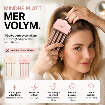 🔥 50% RABATT 🔥 Över 50 000 sålda! 🪮 Volymklämma för hårrötterna – omedelbar volym utan värme, inga märken, lätt & bekväm 💁‍♀️