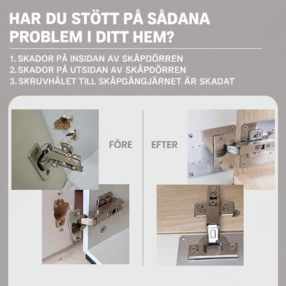 🔥 50 % RABATT – Sorva HingeSaver™ | Reparationskit för lösa skåpdörrar & gångjärn