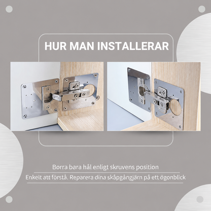 🔥 50 % RABATT – Sorva HingeSaver™ | Reparationskit för lösa skåpdörrar & gångjärn