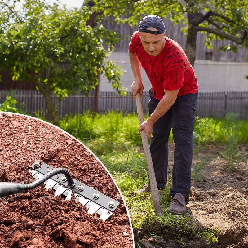 🌿 50 % RABATT NU! 🧤 Ogräsräfsa med 5/6/7/8 kolstålständer – slitstark, ergonomiskt grepp och effektiv ogräsrensning 🌱