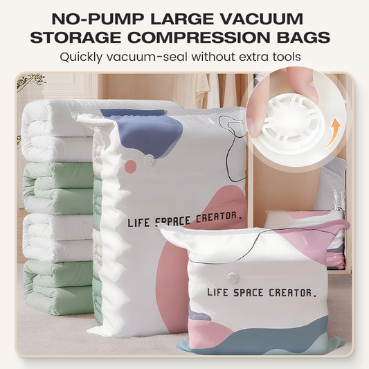 🔥 50 % RABATT – Vakuumförvaringspåsar utan pump | Spara upp till 80 % plats 🧳💨
